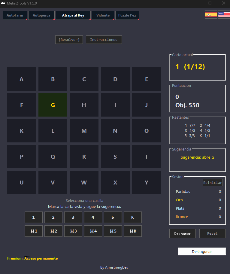 DevMetin2Tools - interfaz Atrapa al Rey
